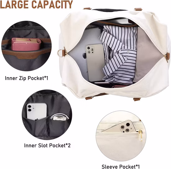 Borsone da viaggio da uomo, borsone da viaggio per il weekend, borsone grande da donna, borsone da viaggio per il fine settimana, con portascarpe e borsa da toilette