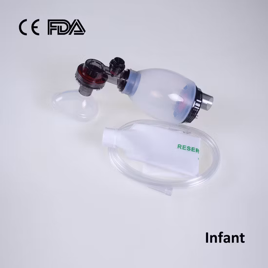 Borse Ambu in silicone riutilizzabili, fabbrica di borse per rianimatore manuale con CE, FDA per adulti, bambini pediatrici, taglia bambino